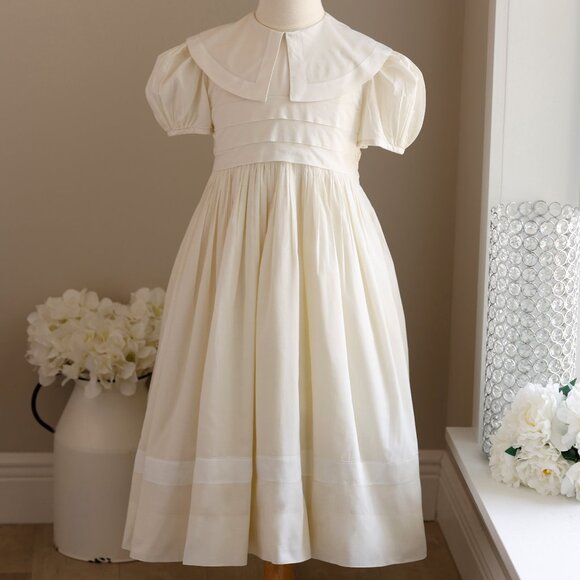Strasburg Ivory Ecru Dress Heirloom Flower Girl Special Occasion RARE FIND 6X/7 - Picture 1 of 5